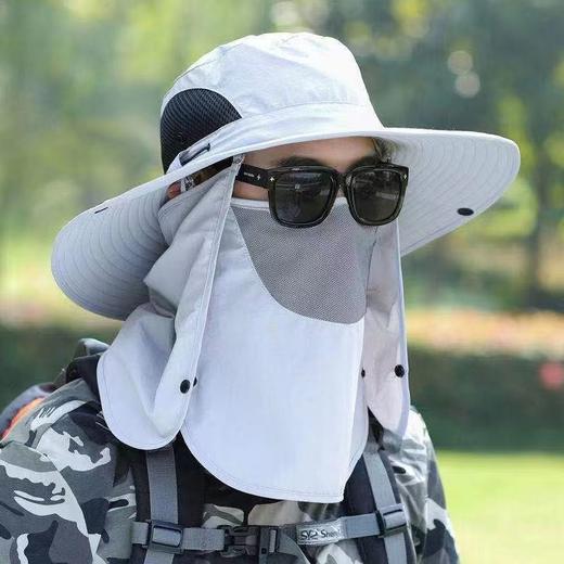 帽子男防晒帽钓鱼帽渔夫帽全面防晒防水遮脸夏季太阳帽登山帽 商品图5