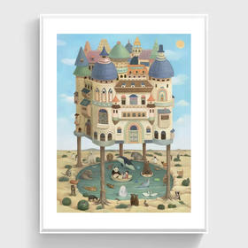 戴大山《乐园往往在孤岛上》版画