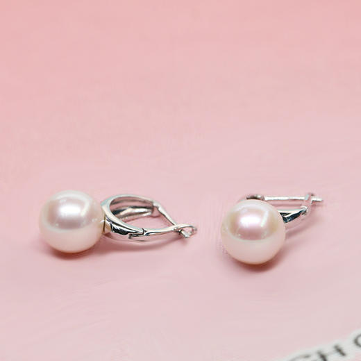 美裕 【月光】银925淡水珍珠耳钉9-10mm白 104965 商品图2