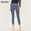 oldcolour春季新款高腰修身显瘦含棉微弹牛仔长裤女N11113101 商品缩略图0
