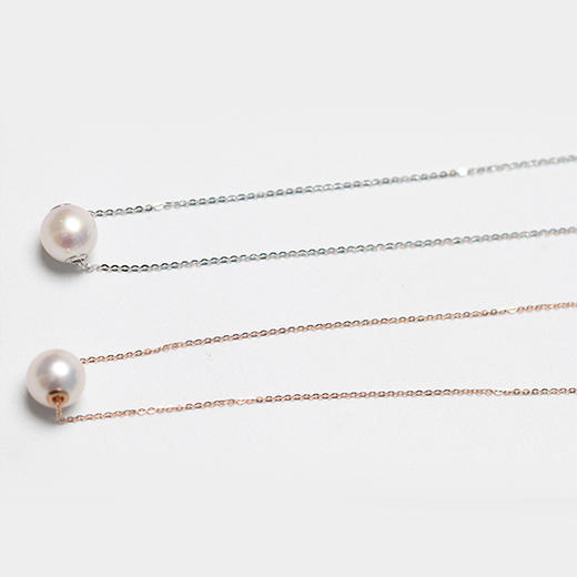 【好运】金18k海水珍珠吊珠链8.5-9mm白新106333 原99221 商品图4