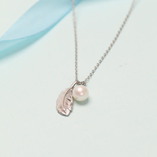 美裕 【羽翼】银925淡水珍珠链坠 7-8mm白 104992 商品图2