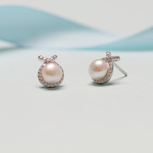 美裕 【水滴】银925淡水珍珠耳钉6-7mm白103600 商品图3