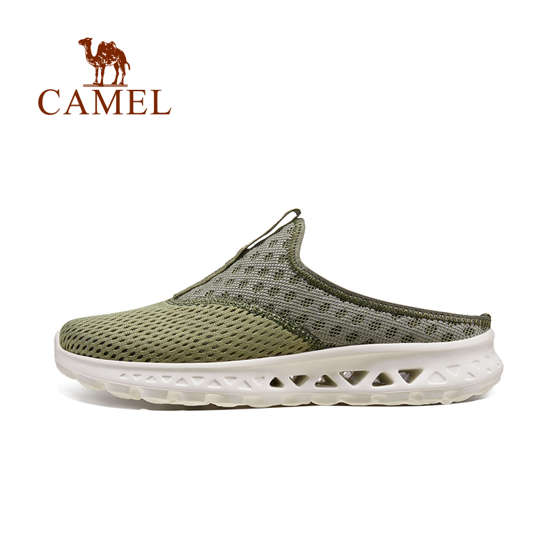 骆驼户外休闲鞋男士2023夏季新款透气舒适轻便洞洞网鞋懒人半拖鞋 FOS2220011