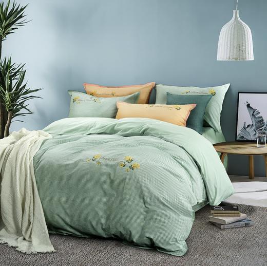 豆蔻蓝/红/灰纯棉色织水洗四件套 商品图1