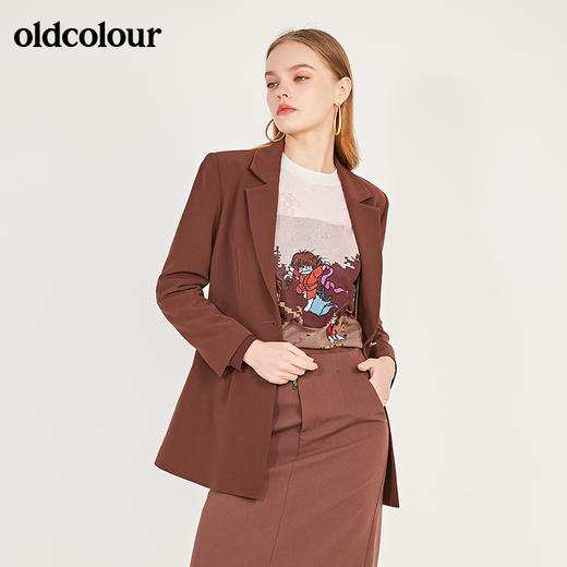 oldcolour春季新款简约帅气百搭休闲小西装外套女N11042130 商品图3