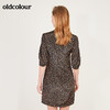 oldcolour春季修身显瘦印花灯笼袖中袖连衣裙N13102349 商品缩略图4