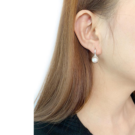 美裕 【圆满】银925淡水珍珠耳钩7-8mm白 104991 商品图2