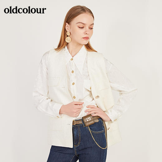 oldcolour春季新款宽松百搭文艺风复古休闲马夹女N11032182 商品图4