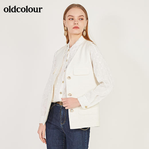 oldcolour春季新款宽松百搭文艺风复古休闲马夹女N11032182 商品图1