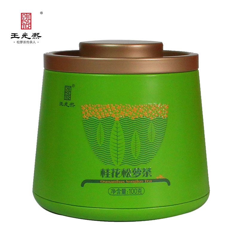 【桂花茶】王光熙桂花茶松萝茶窨制桂花特级明前王光熙桂花绿茶100g罐