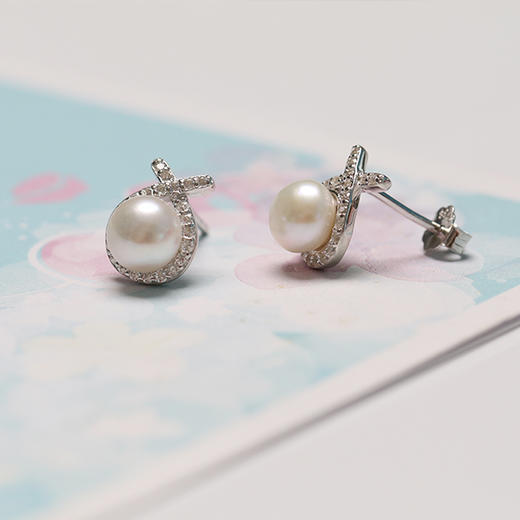 美裕 【水滴】银925淡水珍珠耳钉6-7mm白103600 商品图2