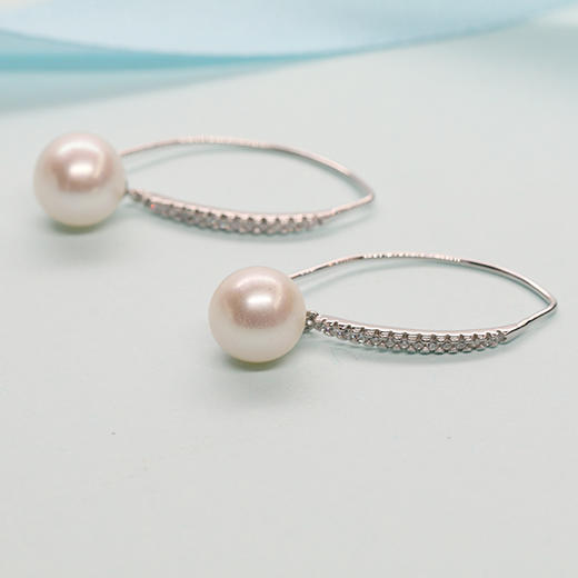 美裕 【纯真】银925淡水珍珠耳钉9-10mm白 104972 商品图2