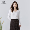 METTE22春新品女士针织衫长袖修身v领打底衫时尚镂空上衣套头毛衣 商品缩略图0