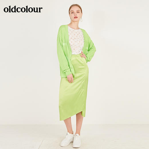 oldcolour春季休闲亮色网眼毛外套针织开衫女N12053240 商品图3