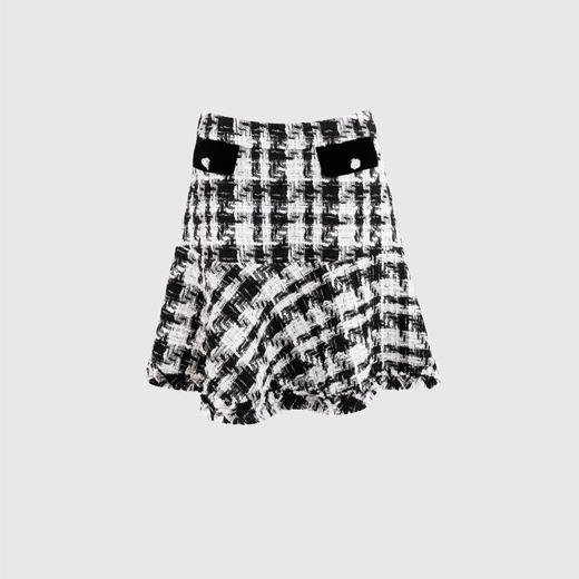 高腰A摆荷叶虚边半裙 商品图0