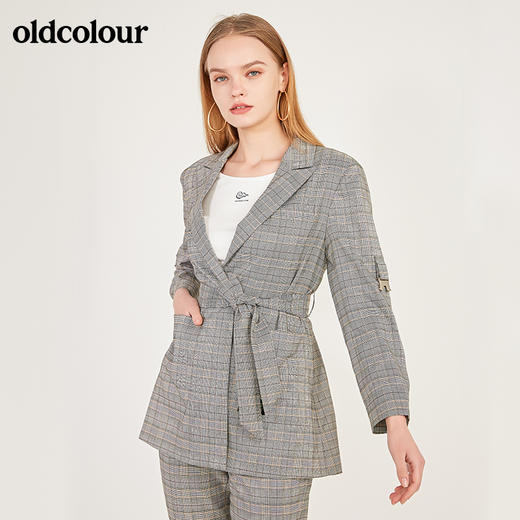 oldcolour春季修身气质通勤休闲格子小西装女N12048202 商品图4