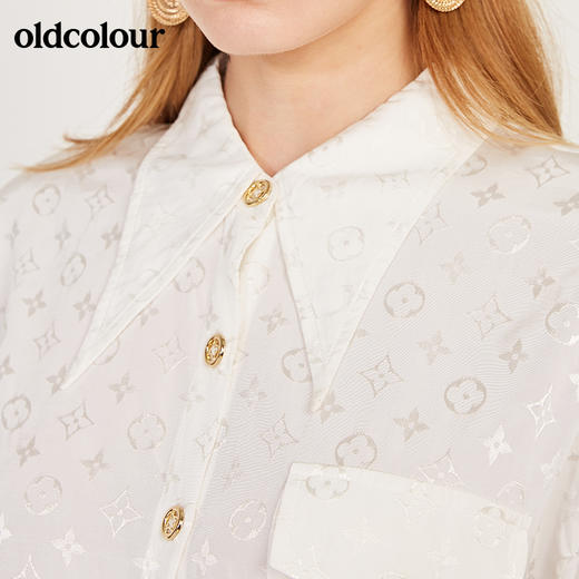 oldcolour春季新款大牌印花简约气质休闲长袖衬衫女N11013112 商品图2