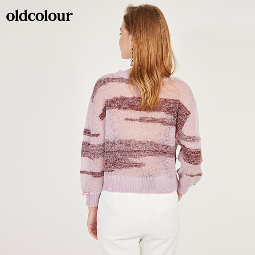 oldcolour春季圆领长袖宽松轻薄款含羊毛马海毛针织衫女N12052264 商品图1