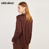 oldcolour春季新款丝光面料睡衣款舒适长袖套头衬衫女N11013152 商品缩略图1