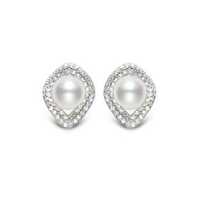 美裕 【情眸】银925淡水珍珠耳钉6-7mm白 104994