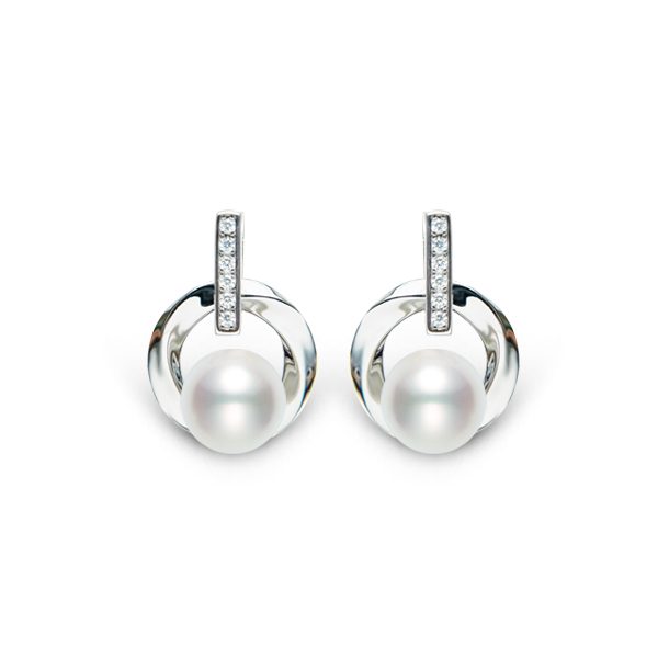 美裕 【镜中水月】银925淡水珍珠耳钉7-8mm白101781