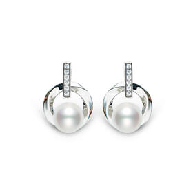 美裕 【镜中水月】银925淡水珍珠耳钉7-8mm白101781