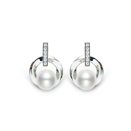 美裕 【镜中水月】银925淡水珍珠耳钉7-8mm白101781 商品图0