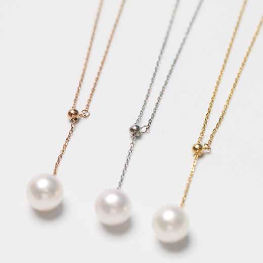 美裕 【长歌】金18k海水珍珠吊珠链8.5-9mm白 新106332 原99212 商品图2