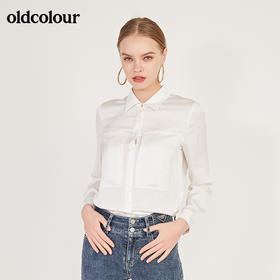 oldcolour春季新款简约百搭纯色气质设计感长袖衬衫女N11013173