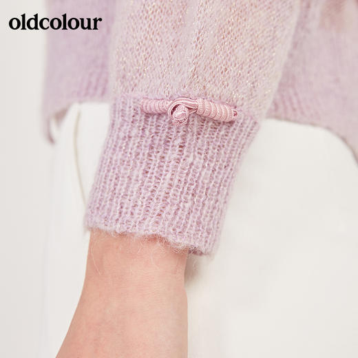 oldcolour春季圆领长袖宽松轻薄款含羊毛马海毛针织衫女N12052264 商品图2