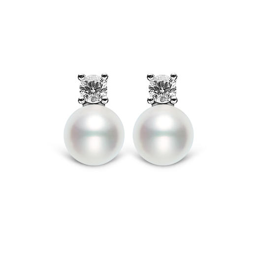 美裕 【永恒】银925淡水珍珠耳钉7.5-8mm白 104986 商品图0