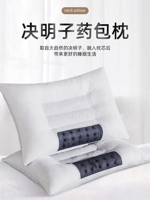 【第二只半价】全棉双边决明子枕头双边磁疗护颈椎助睡眠磁石决明子枕头枕芯成人养生护颈保健枕 商品图2