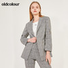 oldcolour春季修身气质通勤休闲格子小西装女N12048202 商品缩略图3