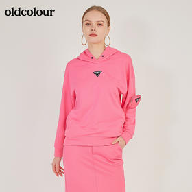 oldcolour春季新款设计感运动潮流长袖连帽卫衣女N11023110