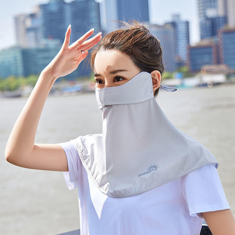 夏季冰丝防晒面罩面纱女全脸罩开车薄款透气防紫外线遮阳