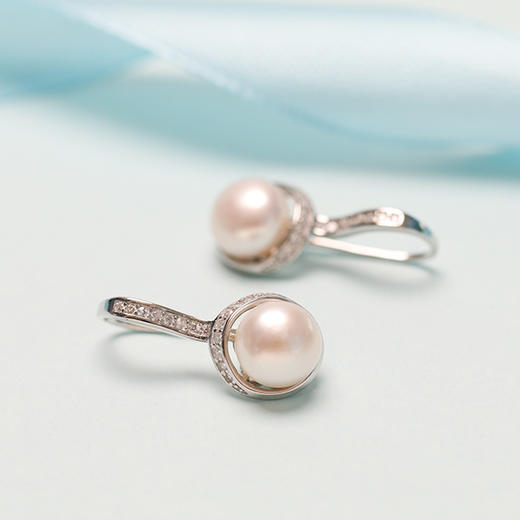 美裕 【圆满】银925淡水珍珠耳钩7-8mm白 104991 商品图4