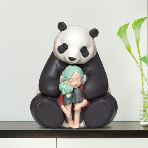 【米舍】白夜童话熊猫听月北欧风电视柜摆件 商品图2