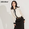 oldcolour春季新品雪纺小香风圆领休闲气质长袖衬衫女GN11013613 商品缩略图0