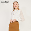 oldcolour春季新款纯色简约气质领结设计长袖衬衫女N11013134 商品缩略图1