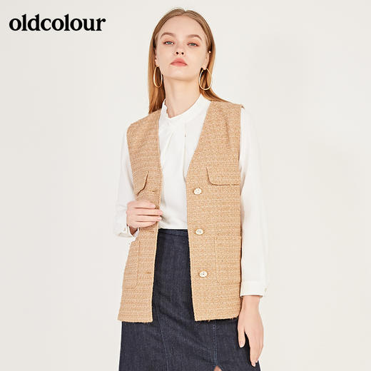 oldcolour春季新款宽松百搭文艺风复古休闲马夹女N11032182 商品图2