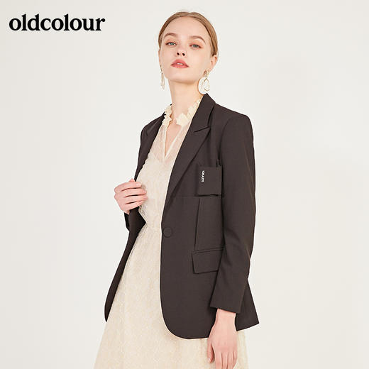 oldcolour春季休闲一粒扣收腰显瘦职业气质通勤小西装女N12048214 商品图0