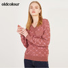 oldcolour春季新款简约V领气质休闲百搭毛针织衫女N11052107 商品缩略图4