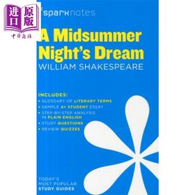 预售 【中商原版】Sparknotes文学指南 仲夏夜之梦 英文原版 A Midsummer Night s Dream Sparknotes Literature Guide 莎士比亚