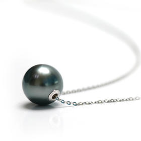 美裕 【曙光】金18k南洋珍珠吊珠链9.5-10mm黑98525