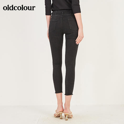 oldcolour春季修身气质纯色基础款水洗牛仔裤女N12113262 商品图2