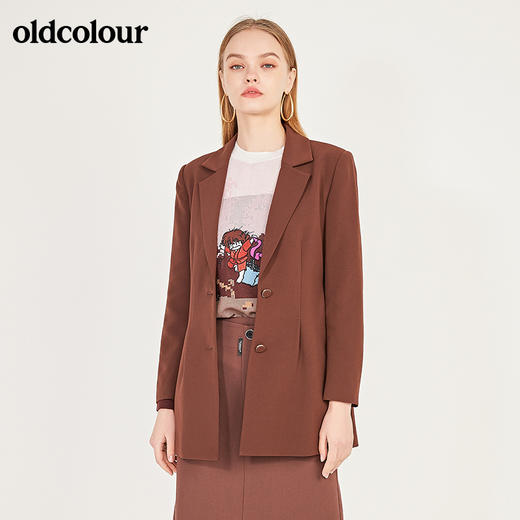 oldcolour春季新款简约帅气百搭休闲小西装外套女N11042130 商品图2