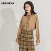 oldcolour春季新品格子复古气质花边门襟长袖衬衫女GN11013607 商品缩略图2