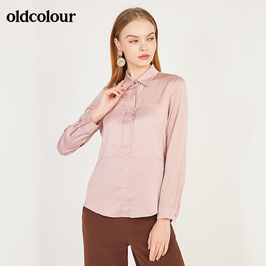 oldcolour春季新款简约百搭纯色气质设计感长袖衬衫女N11013173 商品图2