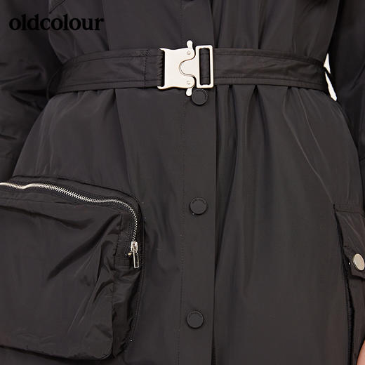 oldcolour春季休闲七分袖设计感单排扣工装连衣裙N12103204 商品图2